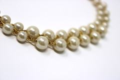 Vintage Graduated Pearl Necklace w/ Gold Vein – 23–24” Layered Rows
