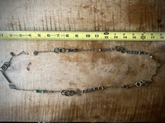 VINTAGE THOMAS MANN TECHNO ROMANTIC NECKLACE MIXED METALS SIGNED STEAMPUNK RARE