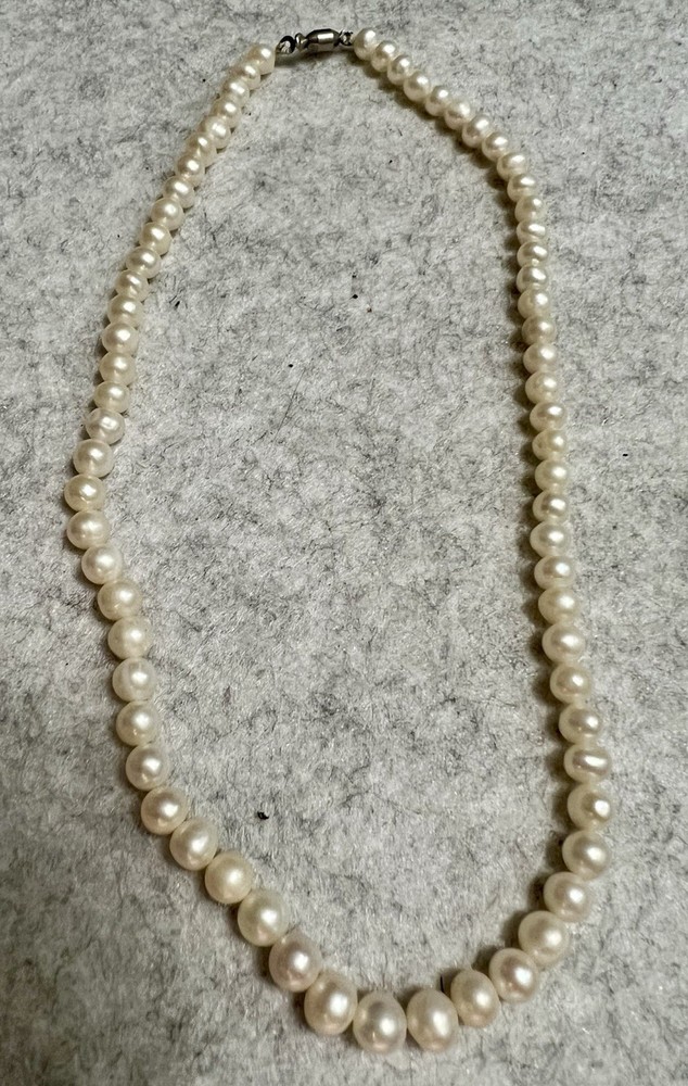 VTG 6mm Genuine Cultured Pearl Necklace 15” 19.8g