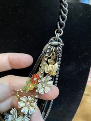Juicy Couture Vintage Victorian Look Rare Layered Necklace With Dangling Chains