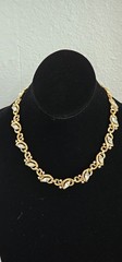 Vintage Trifari crystal gold tone choker necklace good vintage condition 17″.