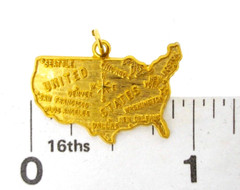 Charm JMS 12K Gold Fillled 48 United States Map Traditional USA
