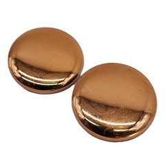 Renoir Copper Large Button Clip On Earrings Vintage Costume Jewelry Round Disc