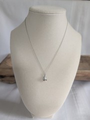 Vintage Sterling Silver & Pearl Bell Pendant Necklace
