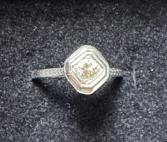 Antique Belais 18k White Gold 4mm Diamond Solitaire Ring Sz4 Art Deco Gorgeous!!