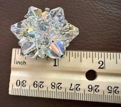 Vintage AB Coated Crystal Brooch Necklace Jewelry Set SPARKLY