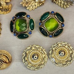Lot 8 Pair Vintage Clip Earrings All Signed / Marked