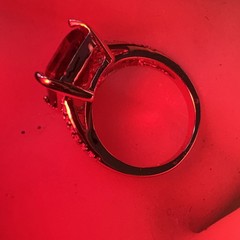 Antique Rose Gold Filled Ring Natural Watermelon Tourmaline Size 7 GORGEOUS