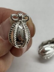 Joan Rivers Silver Tone Egg Drop Bow Post Earrings, Signed M994