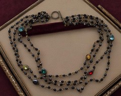 Antique Victorian Religious Multi Strand Drape Necklace Togggle Clasp Beautiful