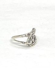 Vintage Sterling Silver Modernist Love Ring Sz 5.50 3.29g