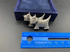 Carolee Signed Limited Edition 1997 SCOTTY DOGS Rhinestone Brooch PIN