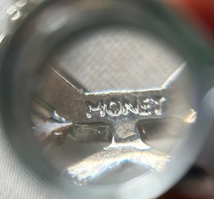 Vintage Monet Clear Faceted Crystal Glass Silver Tone Brooch Pin Signed