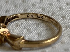 Antique 10K Yellow Gold Ring 1.89g Fine Jewelry Size 5.75 Band White Round Stone