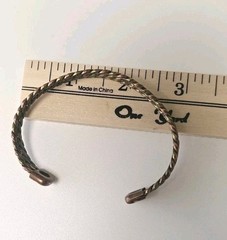Vintage Copper And Brass Twisted Cuff Bracelet 3 Strand Boho Style Unisex