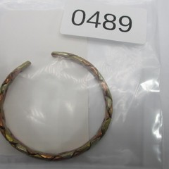 Vintage Open Cuff Bracelet Mixed Metals Copper Brass Silver Tone