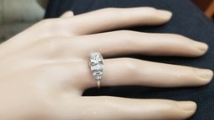 Vintage 18k White Gold Engagement Ring 1.03ct. Natural Old Euro Cut Diamond