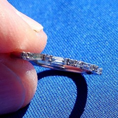 Original EARTH MINED DIAMOND Deco Anniversary Wedding Band Style 14K GOLD Ring 7
