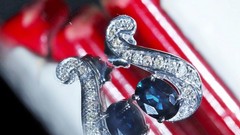 18k white gold 2.69ct natural, treated sapphire natural diamond earrings 5.78gr