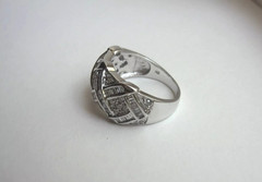 Vintage Designer OTC 14K Solid White Gold Diamond Cocktail Cluster Sz 7 Ring