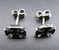 Iron Cross Earrings NEW Vintage 80’s Stud/Post Motorhead Biker Heavy Metal