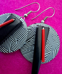 Vintage Modern Lucite Geometric Earrings Layered Lucite Abstract Mod Earrings