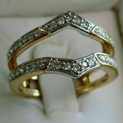 1.25Ct Round Lab Created Diamond Enhancer Wrap 14K Gold FN Engagement Band Ring
