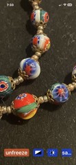 Vintage Millefiori Italy Multicolor Murano Glass Beads Necklace 28” Statement