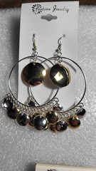 6 Pairs NEW VINTAGE DANGLE HOOPS EARRINGS PIERCED DROP BIG CLASSIC • OLD STOCK