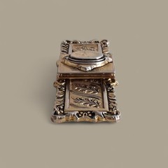 Vintage Art Nouveau Style Brooch Pin Lockett Gold Colored Art Deco