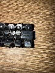 Vintage Rare Signed Weiss Jet Black Rhinestone Bracelet 5 Row Retro Art Deco
