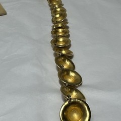 Vintage Erwin Pearl Collar Necklace Gold Tone Textured Dome Link Chunky Runway