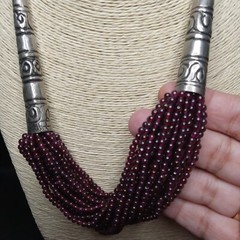 Vintage Jewelry Almandine Garnet Natural Stone Multiple Beads Strands. 8950