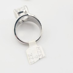 Vtg Sz 6 Ring Pear Teardrop Cubic Zirconia 18KGE White Gold Electroplate Jewelry