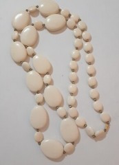 Vintage Lucite Bead Necklace 12 to 24 mm *38 inch