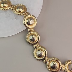Vintage Monet Bracelet Round Linked Gold Tone 6.75″