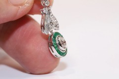 14K White Gold Over 2CT Round Lab Created Diamond Art Deco Vintage Drop Earring