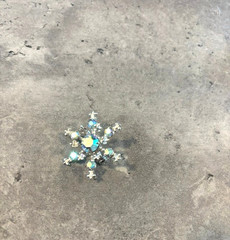 Vintage Brooch Lot of 4 Multi-Color Rhinestone Flowers and Snowflake