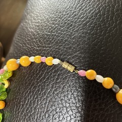 VINTAGE Fruit Salad Glass Bead Necklace 18 In. Barrel Clasp NICE