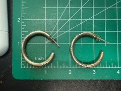 Signed MWS Mexico Hoop Earrings 925 Large Etched Hoops Sterling Silver 925 #10