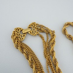 Vintage Multi Strand Gold Tone Necklace Goldette Layered Chains 20″