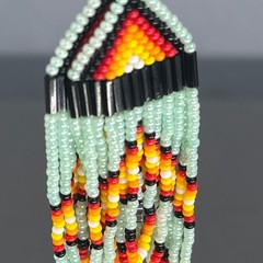 Tribal Earrings Seed Bead Handmade Multicolor Native American Boho Dangle 3” USA