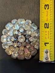 Vintage Large Eisenberg 7 tier Crystal / Glass Brooch
