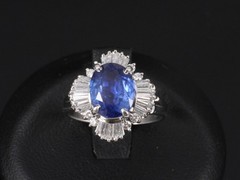 2.62ct GIA Ceylon Heated Sapphire & 0.47ct Diamond Platinum Ring Size 5.25, 7.5g
