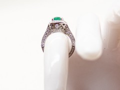 $12,000 3.50ct AAA+++ Colombian Emerald VS G Diamond Platinum HALO Ring 12g