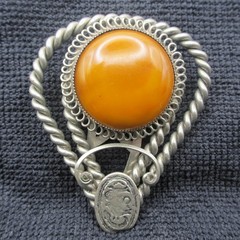 Vintage Dress Clip Faux Stone Bold Statement Twisted Silver Tone Open Work