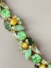 Vintage Verified JULIANA BOOK SET Green Art Glass Necklace Bracelet Brooch Ear