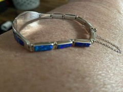 Mexican Fire Opal 950 Link Bracelet Vintage