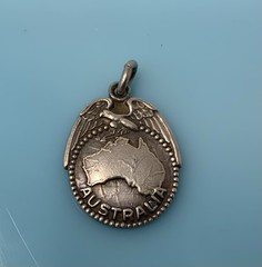 Vintage Sterling Silver US Marine Corps Australia Charm Pendant Eagle 4g