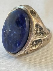 VINTAGE MENS TASCO MEXICO STERLING SILVER TALL SODALITE RING SIZE 8.5 -FREE SHIP